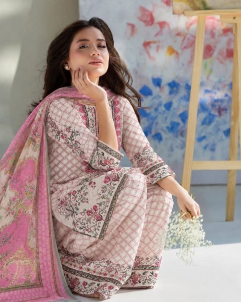 Exceptional Baby Pink Ready Made Viscose Fiona Print Kaftan Palazzo Set for Women Pakistani Suits Wholesale