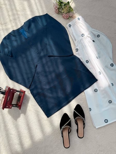 Exceptional Blue Rayon Suit with Farshi Salwar at Wholesale Rate for Women Tunics kurti