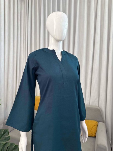 Exceptional Blue Rayon Suit with Farshi Salwar at Wholesale Rate for Women Tunics kurti