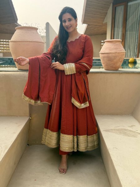 Exceptional Copper Vichitra Anarkali Set With Sequence Work For Wholesale Stock Available Ready To Wear Collection