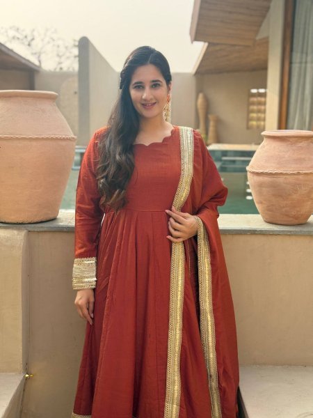 Exceptional Copper Vichitra Anarkali Set With Sequence Work For Wholesale Stock Available Ready To Wear Collection