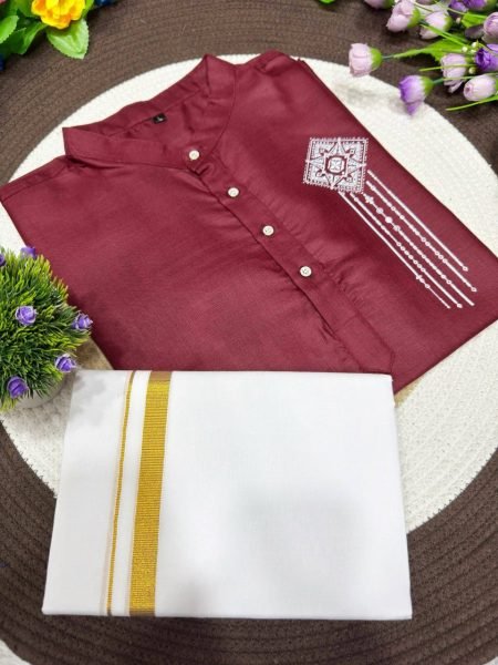 Exceptional Maroon Men   s Traditional Printed Jippa Shirt For Festival Mens Shirt