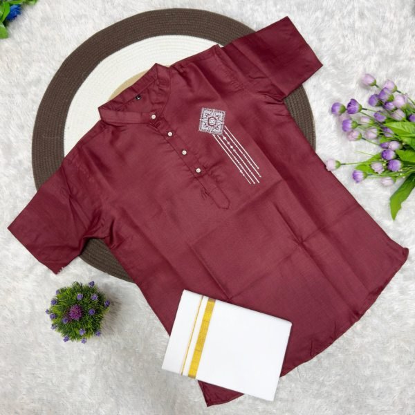 Exceptional Maroon Men   s Traditional Printed Jippa Shirt For Festival Mens Shirt