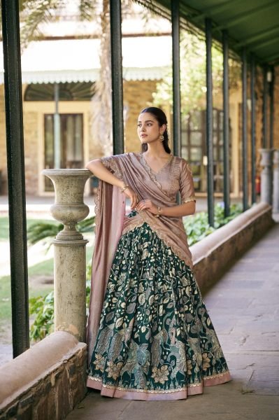 Exceptional Onion Pink Tasar Silk Lehenga Choli Set at Wholesale Rate for Women Half Saree Lehenga