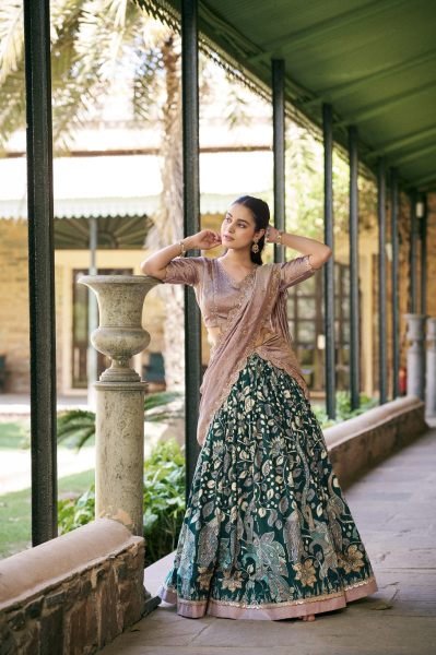 Exceptional Onion Pink Tasar Silk Lehenga Choli Set at Wholesale Rate for Women Half Saree Lehenga