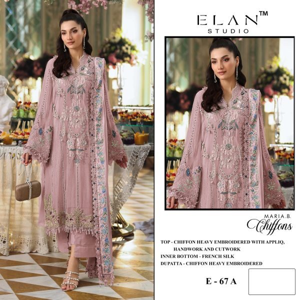 Exceptional Pink Chiffon Heavy Embroidered Suit with French Silk Bottom at Wholesale Rate Pakistani Suits Wholesale