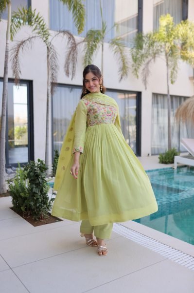 Exceptional Pista Gown Pant Set with Embroidery Work for Women Ready To Wear Collection