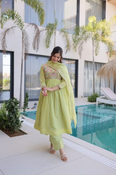 Exceptional Pista Gown Pant Set with Embroidery Work for Women Ready To Wear Collection