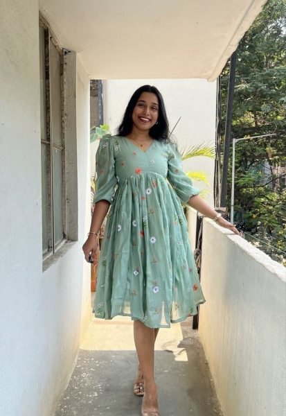 Exceptional Sky Blue Lightweight Cotton Kurti with Lining for Office Wear Western Ladies Top Wholesale