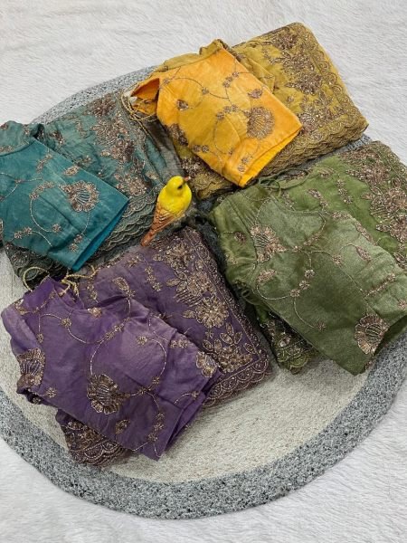 Exceptional Yellow Designer Embroidered Saree with Beads Work for Party Wear at Bulk Rate Silk Sarees Wholesale