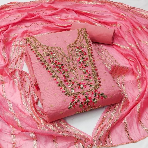 Exclusive Chanderi Work Dress Material For Women In Wholesale Price Color Set Matching Dress Material Wholesale