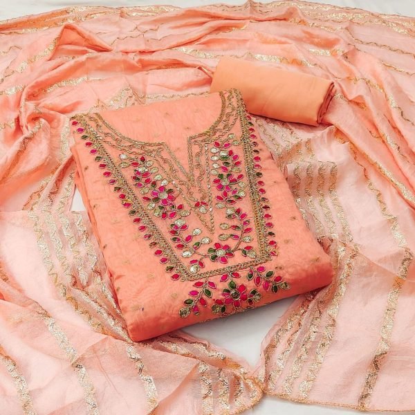 Exclusive Chanderi Work Dress Material For Women In Wholesale Price Color Set Matching Dress Material Wholesale