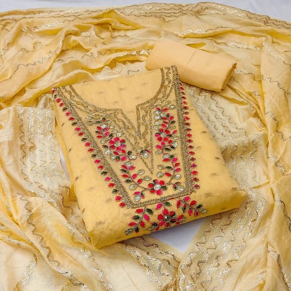 Exclusive Chanderi Work Dress Material For Women In Wholesale Price Color Set Matching Dress Material Wholesale