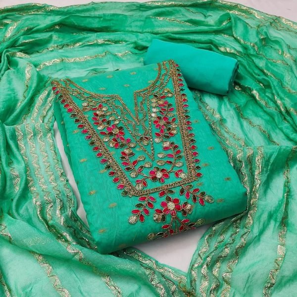 Exclusive Chanderi Work Dress Material For Women In Wholesale Price Color Set Matching Dress Material Wholesale
