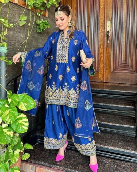 Exclusive Chinon Kurti Palazzo Set for Womens Wear Wholesale Collection by Trusted Indian Clothing Wholesaler Ready To Wear Collection