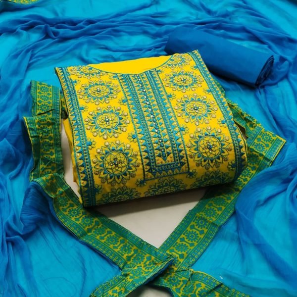 Exclusive Cotton Work Dress Material Suit  For Women Cotton Dress Material