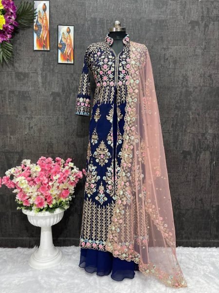 Exclusive Designer Faux Georgette Lehenga with Heavy Embroidery   Sequin Detailing for Women Online Ready To Wear Collection