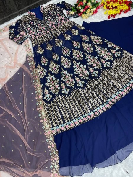 Exclusive Designer Faux Georgette Lehenga with Heavy Embroidery   Sequin Detailing for Women Online Ready To Wear Collection