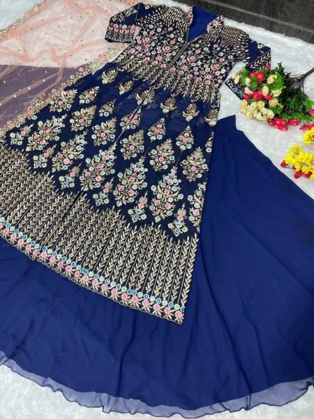 Exclusive Designer Faux Georgette Lehenga with Heavy Embroidery   Sequin Detailing for Women Online Ready To Wear Collection