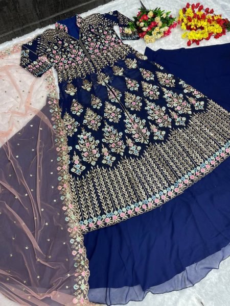 Exclusive Designer Faux Georgette Lehenga with Heavy Embroidery   Sequin Detailing for Women Online Ready To Wear Collection
