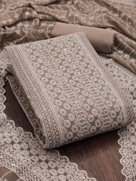 Exclusive Georgette Dress Material with Siffli and Daman Patta