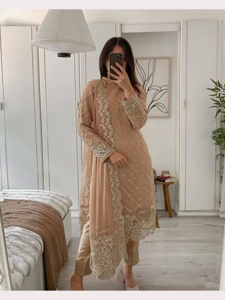 Exclusive Heavy Georgette Kurta Pant With Dupatta  Ready To Wear Collection