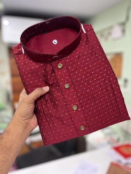  Exclusive Jacquard Silk Mens Kurta Pajama With Buti Work Kurta Pajama Wholesale