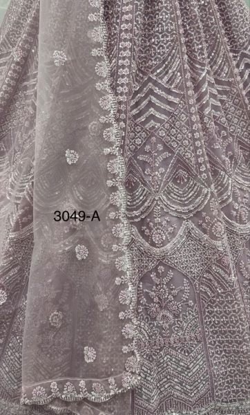 Exclusive Lavender Heavy Net Lehenga Choli with German Zari and Intricate Motif Work at Manufacturer Rate Bridal Lehenga Choli
