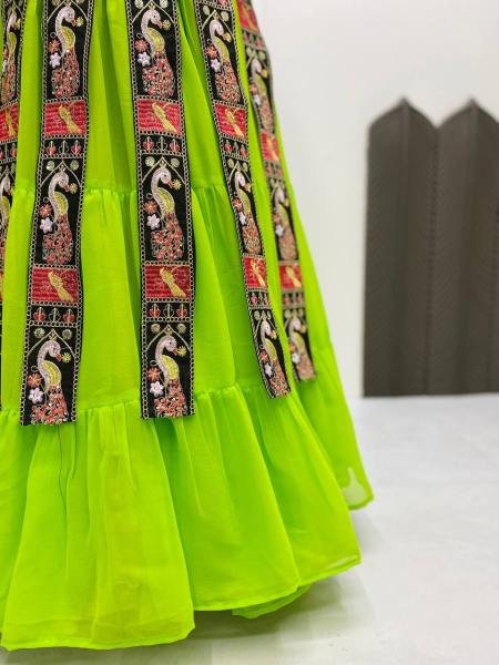 Exclusive Navratri Designer Ruffle Lehenga Choli With Bangalorey Sequence Embroidered Blouse  Navratri Lehnega Choli