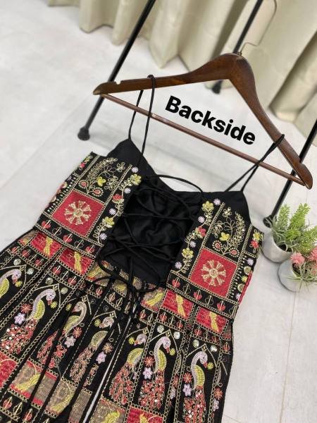 Exclusive Navratri Designer Ruffle Lehenga Choli With Bangalorey Sequence Embroidered Blouse  Navratri Lehnega Choli