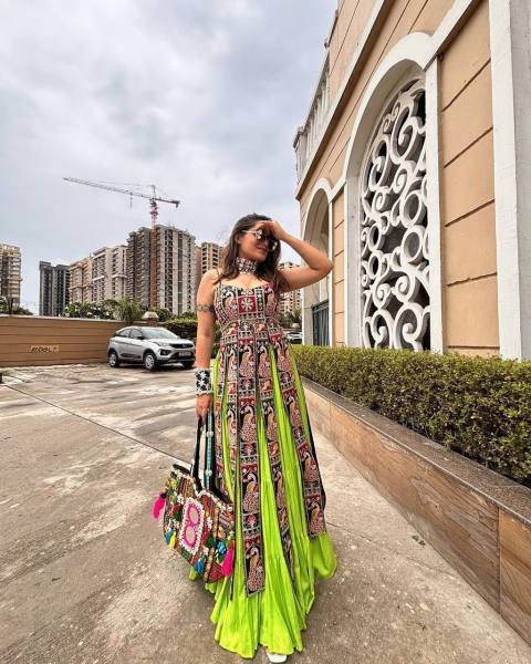 Exclusive Navratri Designer Ruffle Lehenga Choli With Bangalorey Sequence Embroidered Blouse  Navratri Lehnega Choli