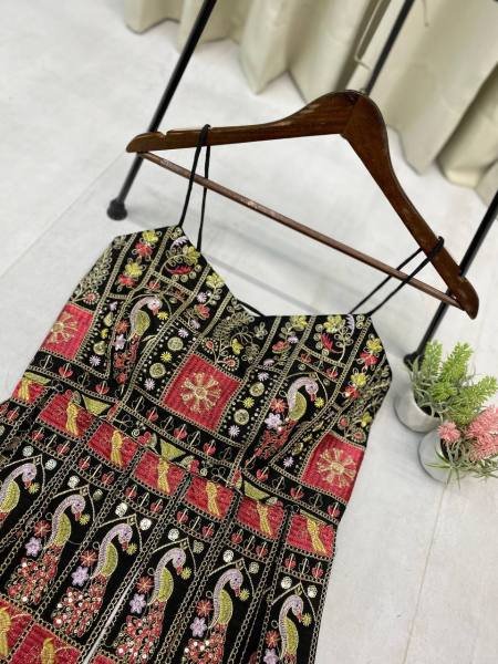 Exclusive Navratri Designer Ruffle Lehenga Choli With Bangalorey Sequence Embroidered Blouse  Navratri Lehnega Choli