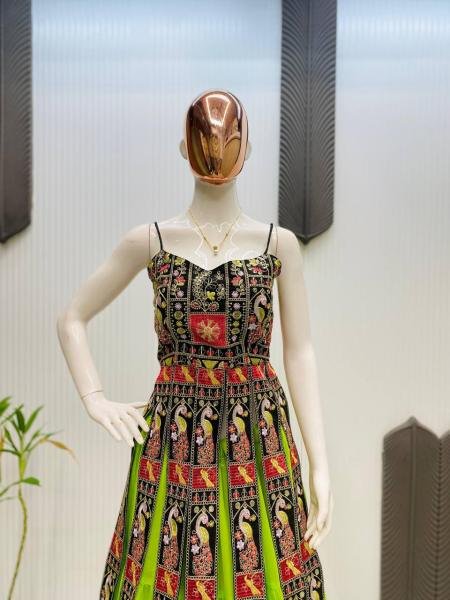 Exclusive Navratri Designer Ruffle Lehenga Choli With Bangalorey Sequence Embroidered Blouse  Navratri Lehnega Choli