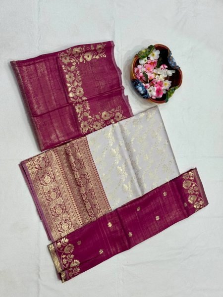 Exclusive OffWhite Silk Lehenga Choli with Traditional Banarasi Zari Work At Wholesale Half Saree Lehenga
