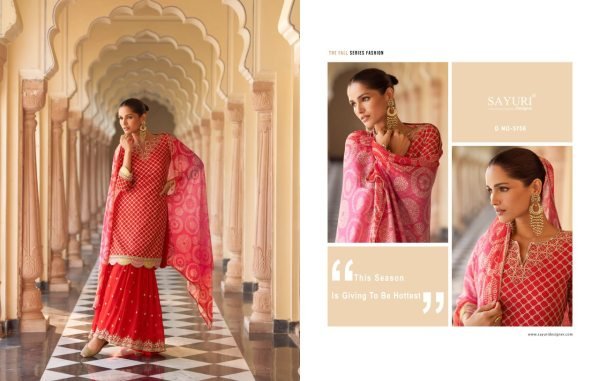 Exclusive Orange Chinon Silk Embroidered Suit with Hand Mirror Work and Designer Dupatta Designer Plazzo Salwar Suits Wholesale
