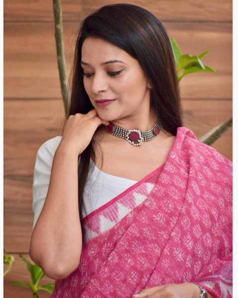 Exclusive Pink Cotton Kota Check Digital Printed Saree with Rich Pallu for Festival Printed Cotton Sarees Wholesale