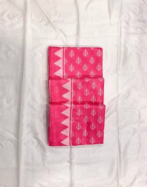 Exclusive Pink Cotton Kota Check Digital Printed Saree with Rich Pallu for Festival Printed Cotton Sarees Wholesale