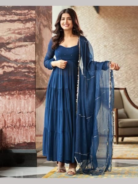 Exclusive Pure Georgette Anarkali gown with huge flair Anarakali Gown Wholesale