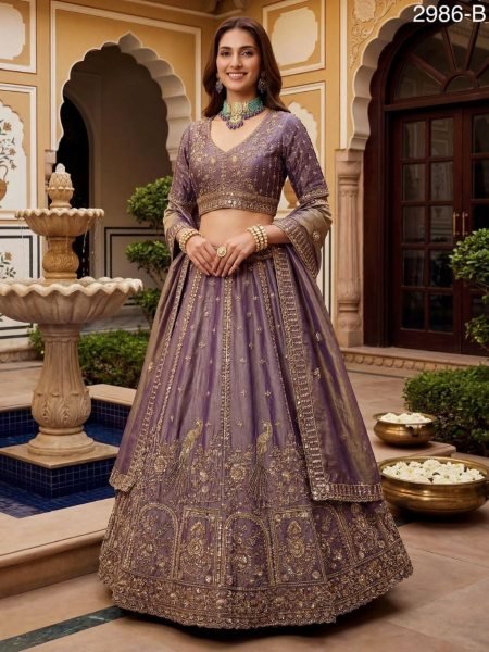 Exclusive Purple Fancy Designer Lehenga for Wedding and Engagement Look  Lehenga
