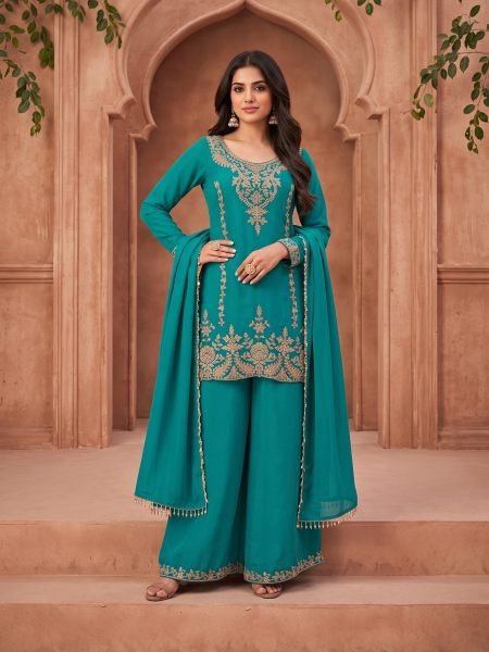 Exclusive Rama Premium Chinnon Beads Work Kurti Pant Dupatta Set at Manufacturer  Salwar Kameez