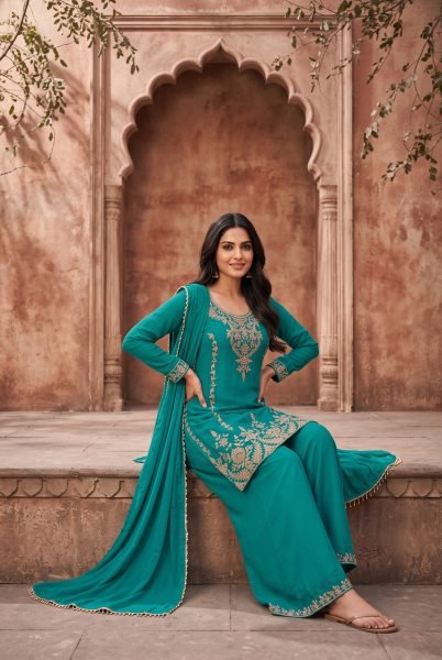 Exclusive Rama Premium Chinnon Beads Work Kurti Pant Dupatta Set at Manufacturer  Designer Plazzo Salwar Suits Wholesale