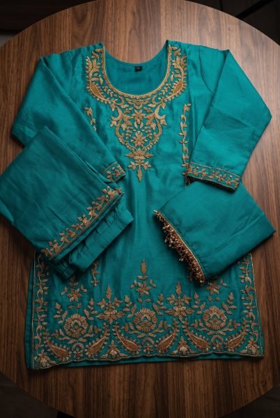 Exclusive Rama Premium Chinnon Beads Work Kurti Pant Dupatta Set at Manufacturer  Designer Plazzo Salwar Suits Wholesale