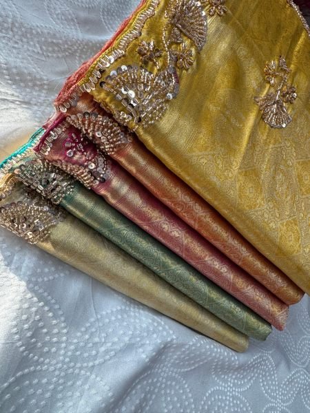 Exclusive Rust Bridal Kanjivarm Silk Saree with Cutwork Arco Border for Party Wear Silk Sarees Wholesale