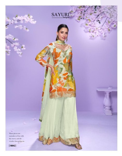 Exclusive Sayuri Vaani 4Pc Catalog Readymade Chinon Silk Designer Suits Wholesale Full Set Salwar Kameez
