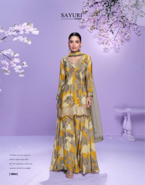Exclusive Sayuri Vaani 4Pc Catalog Readymade Chinon Silk Designer Suits Wholesale Full Set Salwar Kameez