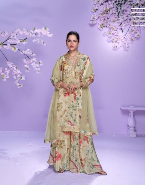Exclusive Sayuri Vaani 4Pc Catalog Readymade Chinon Silk Designer Suits Wholesale Full Set Salwar Kameez