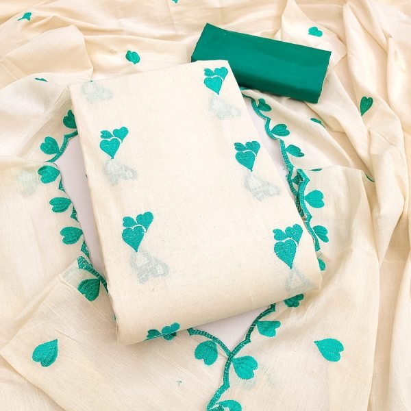 Exclusive Sky Blue Cotton 3 Piece Suit Set with Cora Cambric Multi Work Dupatta For Reseller Color Set Matching Dress Material Wholesale
