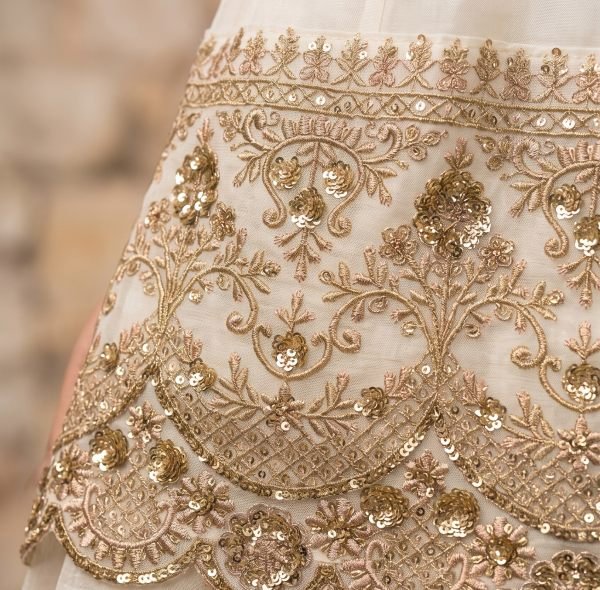 Exclusive White Festive Wear Silk Suit with Rich Embroidery and Designer Bottom For Bulk Order Anarakali Gown Wholesale