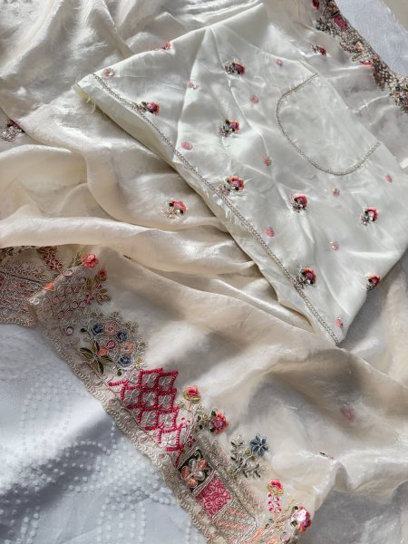 Exclusive White Tissue Silk Saree with Heavy Slub Silk Blouse For Festival Collection  Silk Sarees Wholesale