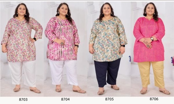 Export Quality Blue Rayon Slub Designer Top for Curvy Women Plus Size Kurti / Gown